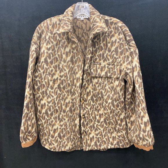 THML - Button Down Leopard Print Shacket - Jacket - Sz Medium - Picture 5 of 10